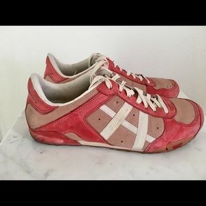 Diesel Pink Red Avy Sneakers Suede Leather Shoes 9